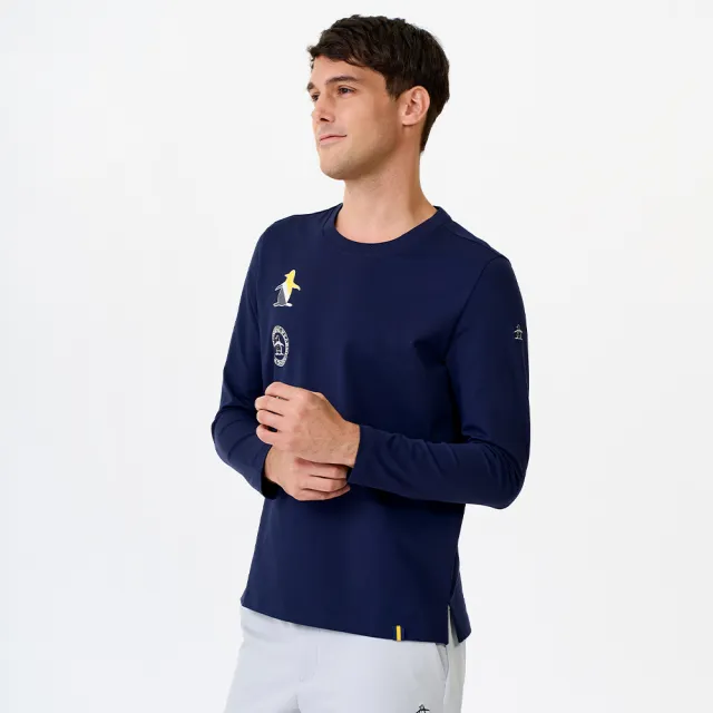 【Munsingwear】企鵝牌 網路獨家 男款藏青色 企鵝總動員圖案設計長袖T恤 MGWL2804