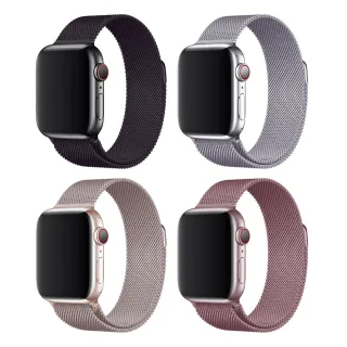 【RedMoon】Apple Watch Ultra 3/SE3/9/8/7/SE/6/5/4/3/2/1 米蘭不銹鋼磁吸式錶帶 38/40/41/42/44/45/49mm