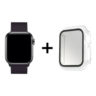 【RedMoon】Apple Watch Series 11/10 米蘭不銹鋼磁吸錶帶+PC全包覆雙料防摔錶殼 42/46mm(Series10)