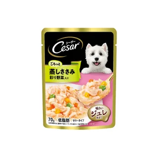 【Cesar 西莎】蒸鮮包 70g*16入-成犬低脂雞肉與蔬菜(寵物/狗罐頭/狗食/餐包)
