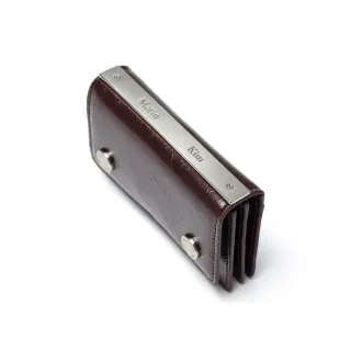 【MATIN KIM】官方旗艦 金屬扣風琴皮夾(酒紅)