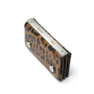 【MATIN KIM】官方旗艦 金屬扣風琴皮夾(豹紋)