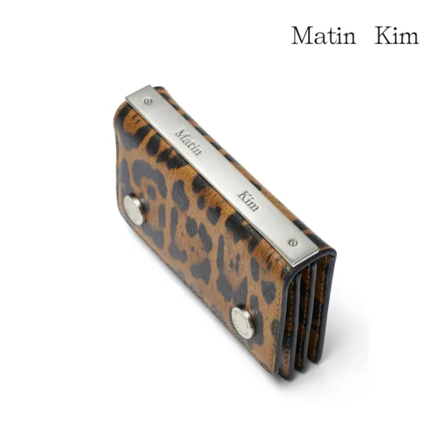 【MATIN KIM】官方旗艦 金屬扣風琴皮夾(豹紋)