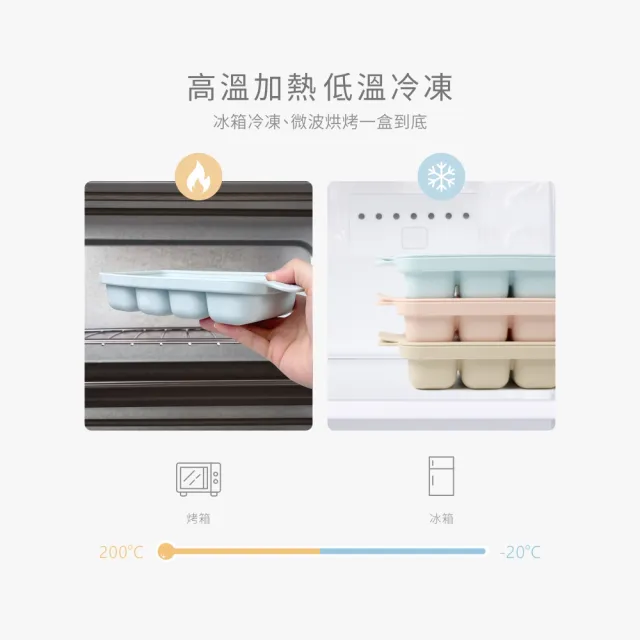 【PUKU 藍色企鵝】午茶玉子燒矽膠副食品分裝盒4格(藍莓/草莓/蜜桃)