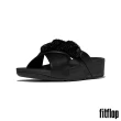 【FitFlop】LULU 串珠鏈條皮革交叉涼鞋-女(黑色)