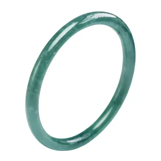 【漢石齋】天然翡翠A貨 細圓條手鐲玉鐲 冰種藍水飄花(手圍17.9/版寬6mm)