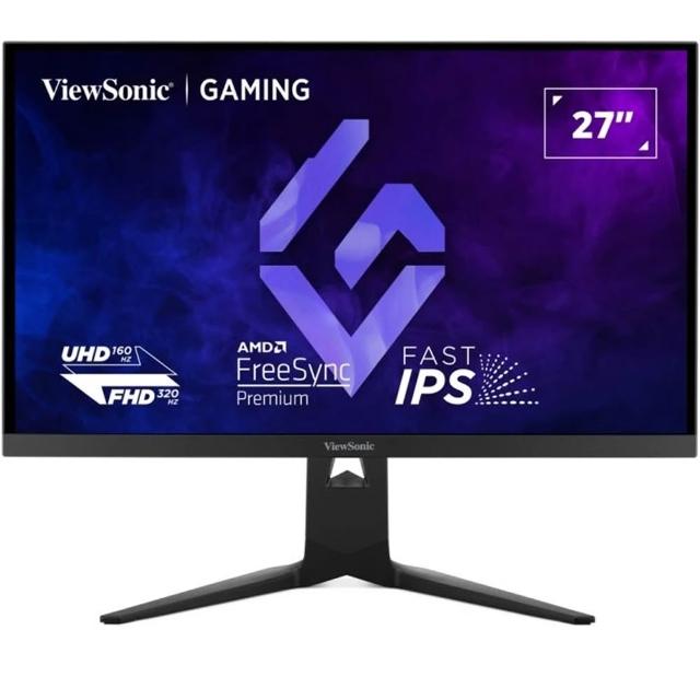 ViewSonic優派 XG275D1-4K 是一款27吋IPS面板的電競螢幕，具備4K解析度、160Hz/320Hz更新頻率與FreeSync技術，提供流暢的遊戲畫面與減少殘影。支援HDR與抗藍光功能，保護眼睛健康。螢幕具備廣視角、窄邊框與零閃屏技術，適合學生、辦公與追劇使用。內建喇叭與Type-C USB插槽，方便連線與音訊輸出。輕巧設計，重量僅6.3公斤，外觀尺寸為614.1 x 441.62~571.62 x 243.07 mm，支援VESA壁掛。提供三年保固，是高CP值的電競與娛樂螢幕選擇。