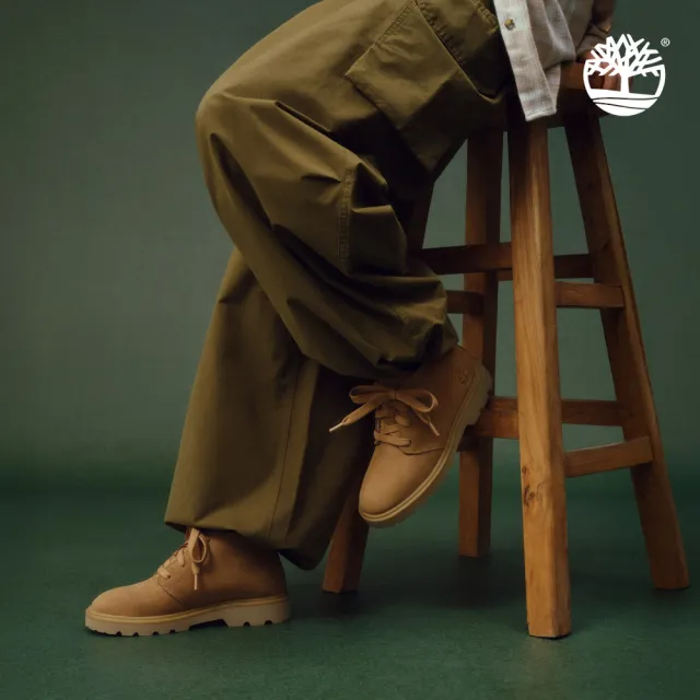 【Timberland】女款橄欖綠色降落傘寬褲(A41FB302)
