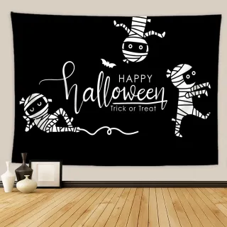 【六分埔禮品】萬聖節掛布73x95cm-多款任選(佈置背景布拍照背景幼兒園鬼屋打卡背景)