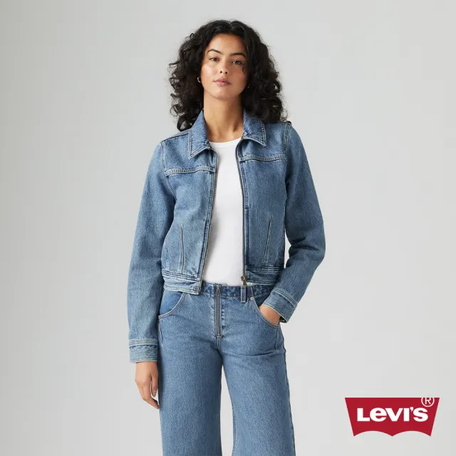 【LEVIS】女款 合身拉鍊牛仔夾克 / 外套 熱賣單品 001W8-0000