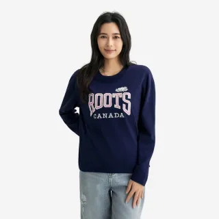 【Roots】Roots女裝- MODERN CLASSIC 長袖上衣(靛藍)