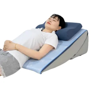 【優家】可調節三角靠枕 床上護理靠背墊 防反流斜坡墊 床頭靠枕 腰靠墊(帶涼墊 坡度可調 四季通用)