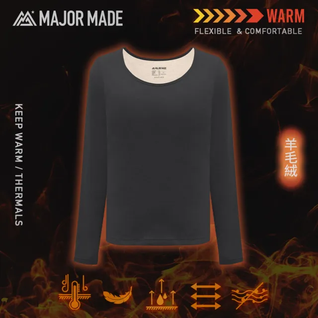 【MAJOR MADE】四代羊絨柔軟圓領發熱衣(發熱衣/內搭上衣/圓領)
