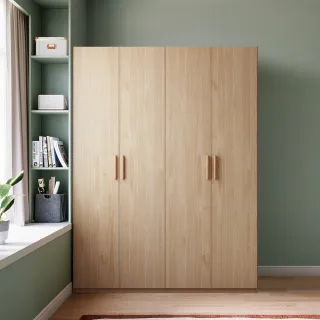 【hoi! 好好生活】預購50天★林氏木業北歐簡約四門衣櫃 MJ2D-原木色