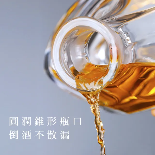 威士忌醒酒器 洋酒玻璃瓶 威士忌酒瓶組 威士忌酒瓶 玻璃酒杯 白酒藥酒酒樽 威士忌玻璃杯(190-WG16)