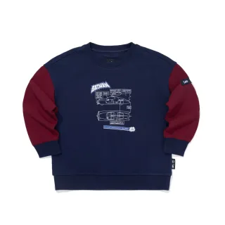 【Batman x Lee】童裝 長袖厚T｜蝙蝠俠 蝙蝠車構造｜季節性版型｜海軍藍(LB511011402)