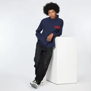 【Batman x Lee】男裝 長袖帽T｜蝙蝠俠 半開襟 風衣夾克｜季節性版型｜海軍藍(LB511017920)