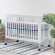 【LEVANA】minicolor三合一嬰兒床+高密度支撐棉床墊+大象寢具五件組(兒童床/成長床/多功能床)