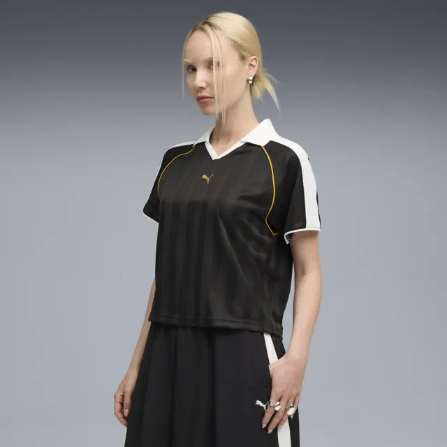 【PUMA官方旗艦】流行系列T7足球風短袖Polo衫 女性 63215701(短Polo)