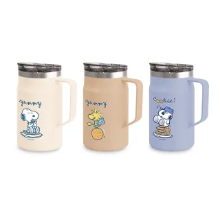 【SENSE LAB·好感製所】Snoopy史努比 悠活#304不銹鋼保溫真空提把杯600ml(買1送1/彩色禮盒/對杯)