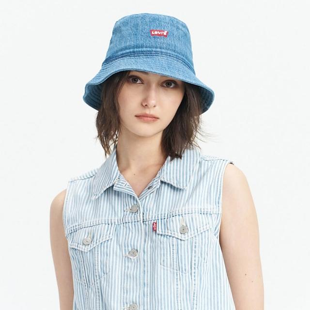 【LEVIS】男女同款 Batwing刺繡LOGO 丹寧漁夫帽 熱賣單品 000JF-0000
