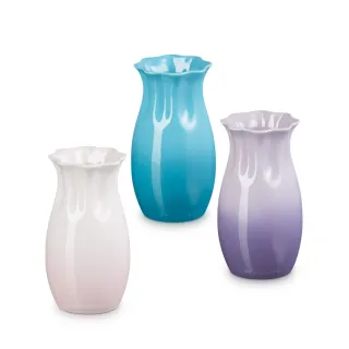 【Le Creuset】瓷器花瓶16cm(藍鈴紫/貝殼粉/加勒比海藍 3色選1-無盒)