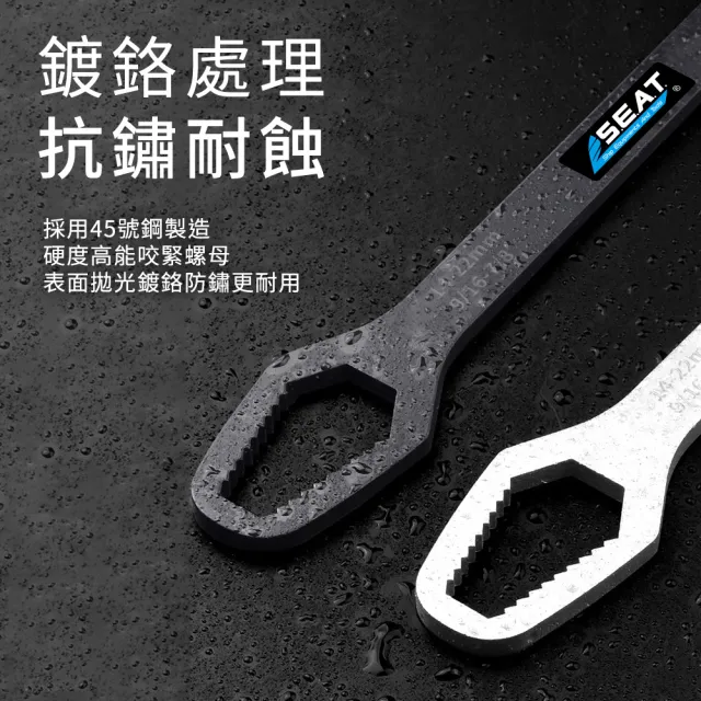 【工具達人】萬能板手 多功能梅開板手 雙頭自緊萬用扳手 萬能快速扳手 雙頭快速扳手 棘輪板手(190-WH5822B)