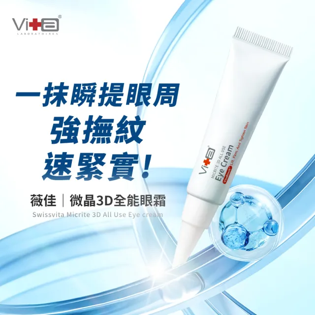 【Swissvita 薇佳】買一送一★微晶3D全能眼霜15g(緊緻拉提/眼霜)