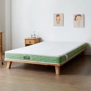 【hoi! 好好生活】預購60天★源氏木語兒童防蟎抗敏乳膠椰棕薄床墊3.3尺/100x200x8cm J23綠