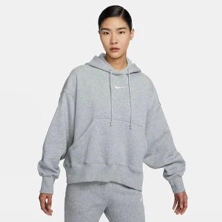 【NIKE 耐吉】長袖上衣 女款 帽T 運動 加絨 AS W NSW PHNX FLC OOS PO HOOD 灰 DQ5859-063
