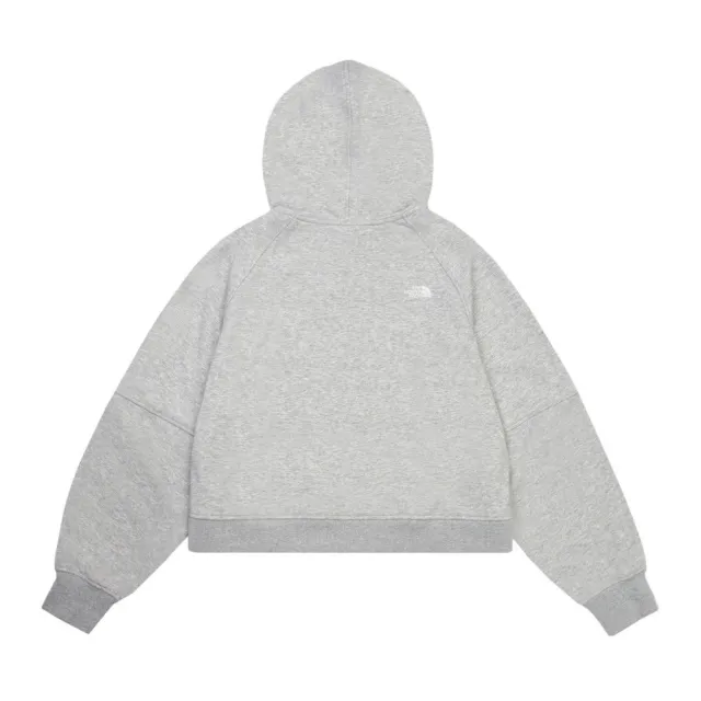 【The North Face】TNF 休閒 運動 舒適透氣長袖帽T W CROP HOODIE - AP 女 淺灰(NF0A8F0YDYX)