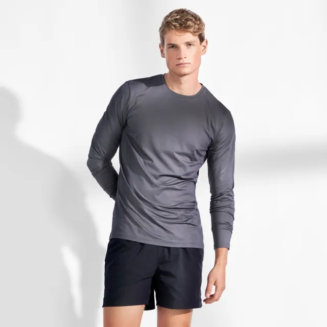【Bread & Boxers】現貨 Long-Sleeve Active 長袖經典圓領速乾除臭T - 鋼鐵灰