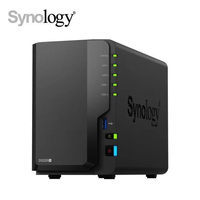 【Synology 群暉科技】搭6TB*2★ DiskStation DS225+ NAS 網路儲存伺服器(2Bay/Intel/2GB)(HAT3300-6T)