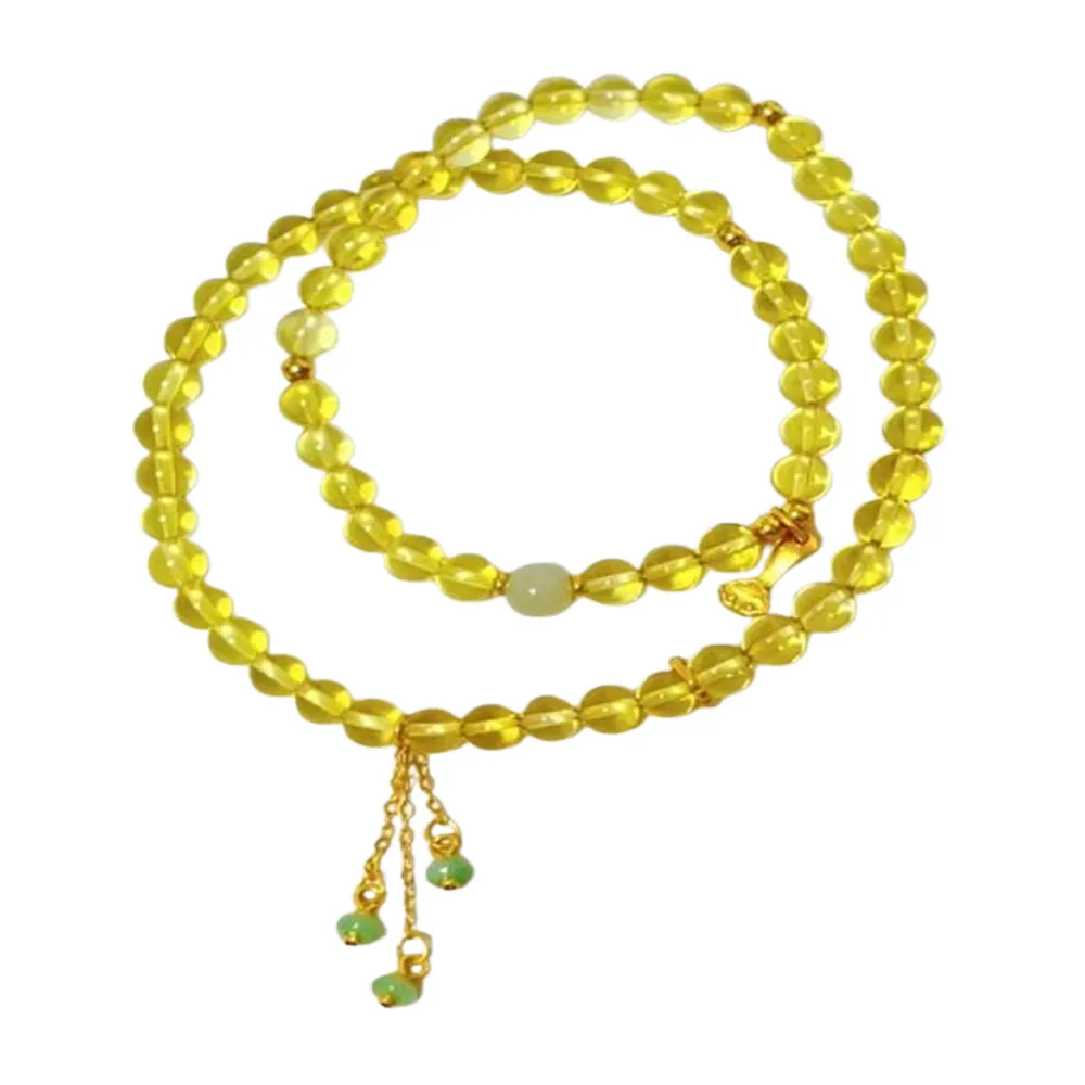 【勝弘珠寶】多明尼加淨水藍琥珀2圈手鍊-5MM(藍珀手鍊)