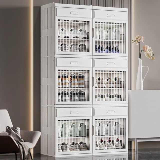 【HOME宜家】鞋櫃 大容量鞋櫃 置物櫃 單列1門3格透灰(快速組裝 收納櫃 大容量收納櫃 置物櫃)