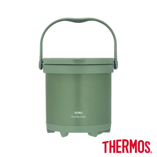 【THERMOS 膳魔師】森活綠境不鏽鋼真空保溫燜燒提鍋4500ml(TCRA-4502-MPG)