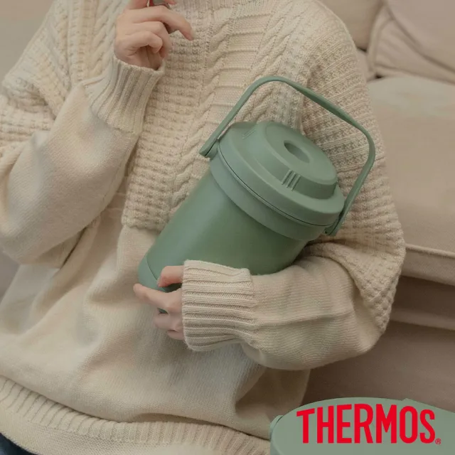 【THERMOS 膳魔師】森活綠境不鏽鋼真空燜燒提鍋1800ml(TCRA-1802-MPG)