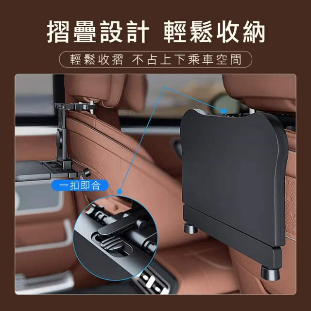 汽車椅背盤 車用餐桌 汽車餐盤 車內桌 車宿旅行桌 車上桌子 飲料架 摺疊飯桌 車用收納餐桌(550-VCBT)