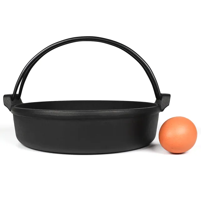 【福介商店】南部鐵器 日本鑄鐵鍋 IWACHU 岩鑄 提把鑄鐵壽喜燒 20cm IH可用 平底鍋 提把鍋 煎餃