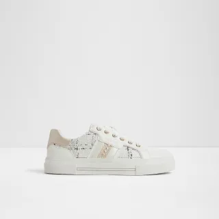 【ALDO】BERENTERIEL-編織毛呢小白鞋-女鞋(白色圖騰)