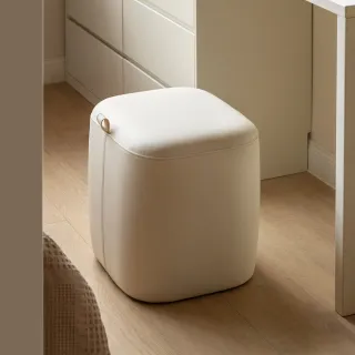 【hoi! 好好生活】源氏木語奶酪皮革化妝凳 S05140 白色