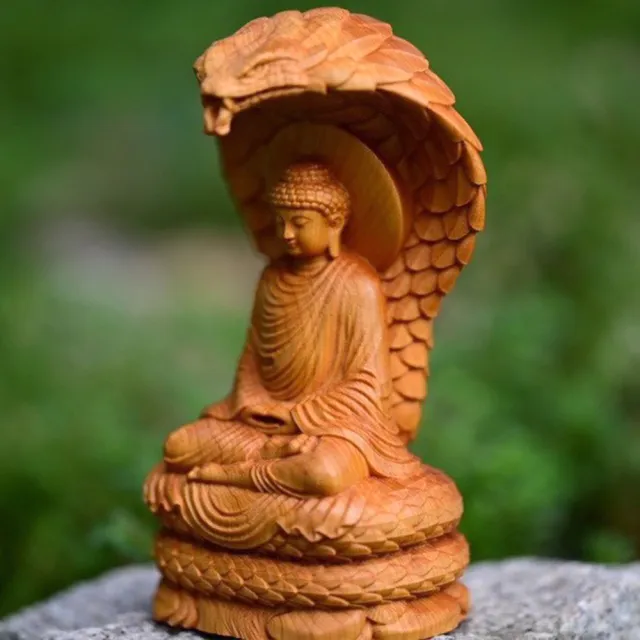 【MoonDy】木雕 擺件 崖柏木 保平安 大日如來 坐禪釋迦摩尼 佛像擺件 禪意擺設