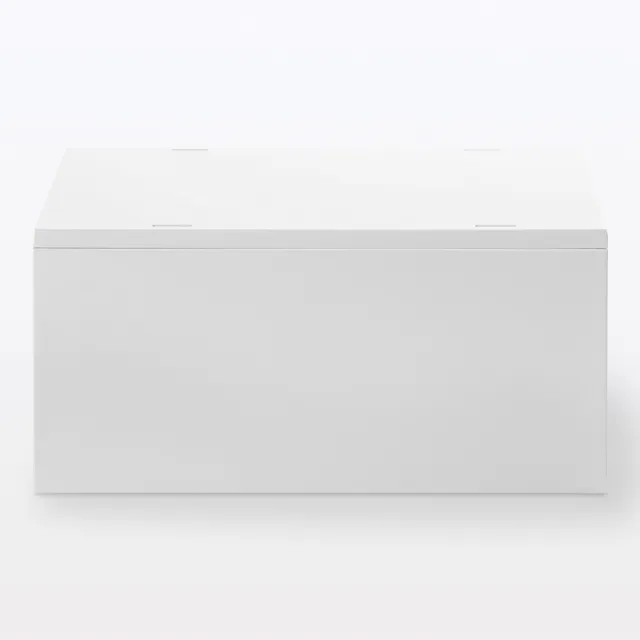 【MUJI 無印良品】PP盒/深型/正反疊/白灰整體：約寬26×深37×高17.5cm內寸：約寬22×深33.5×高1(4入組)