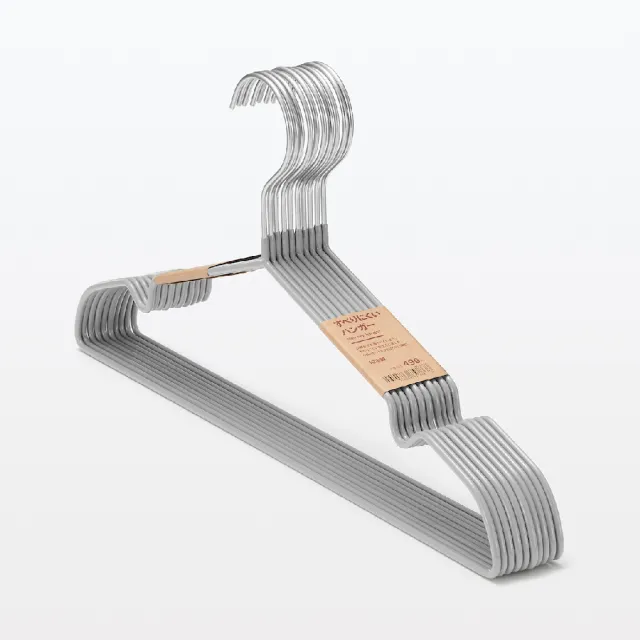 【MUJI 無印良品】不易滑脫鋼製衣架/10支組/約寬41cm(5入組/共50支)