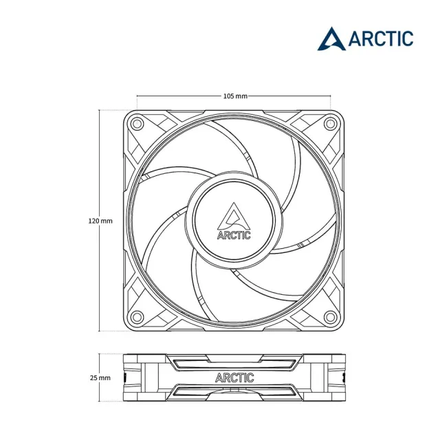 【Arctic】P12 Pro PST 12公分高風壓共享風扇 白色(機殼風扇 電腦風扇 散熱風扇 高靜壓)