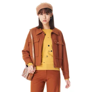 【KeyWear 奇威名品】質感羊毛短版夾克外套