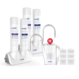 【Unilever 聯合利華】Pureit廚上型桌上型生飲級淨水器濾水器CU3040(2入組/DIY安裝/濾芯適用Brita)