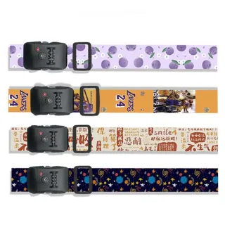 【KT DADA】密碼鎖行李箱束帶 一字行李綁帶 行李箱固定帶 出國旅行 卡通國旗行李綁帶