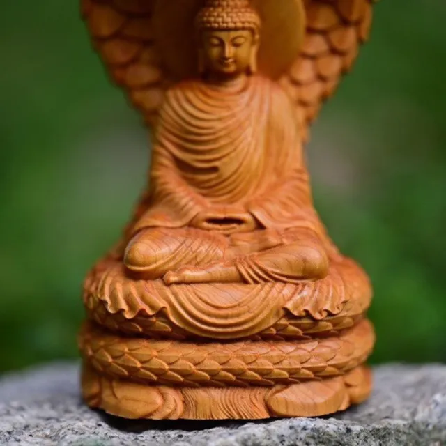 【KT DADA】佛像擺件 禪意擺設 木雕 擺件 崖柏木 保平安 大日如來 坐禪釋迦摩尼