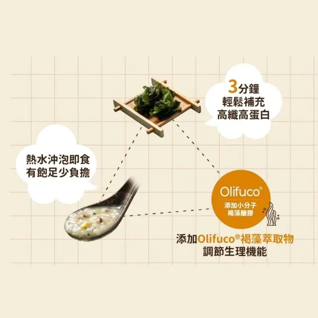 【Hi-Q Fresh】健康鱻食 褐藻高纖蛋白沖泡粥 口味任選 6盒組(450gx10包/盒)